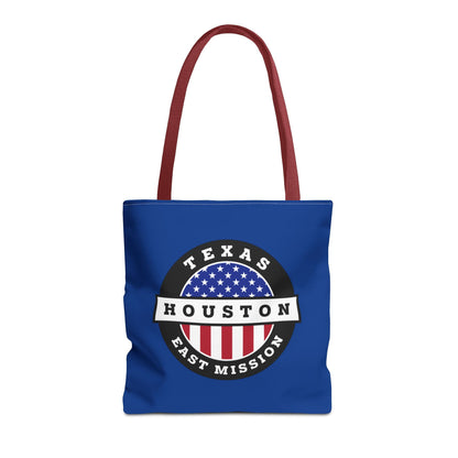 Texas Houston East Mission USA Flag Logo Tote Bag Blue - Latter-Day Saint LDS Missionary Gift - Book of Mormon