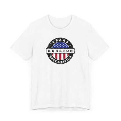 Texas Houston East Mission Vintage Circular USA Flag T-Shirt - Mission Wishlist - LDS Missionary Gift Store