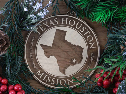 Texas Houston Mission Christmas Ornament - Latter-Day Saint LDS Missionary Gift - Book of Mormon