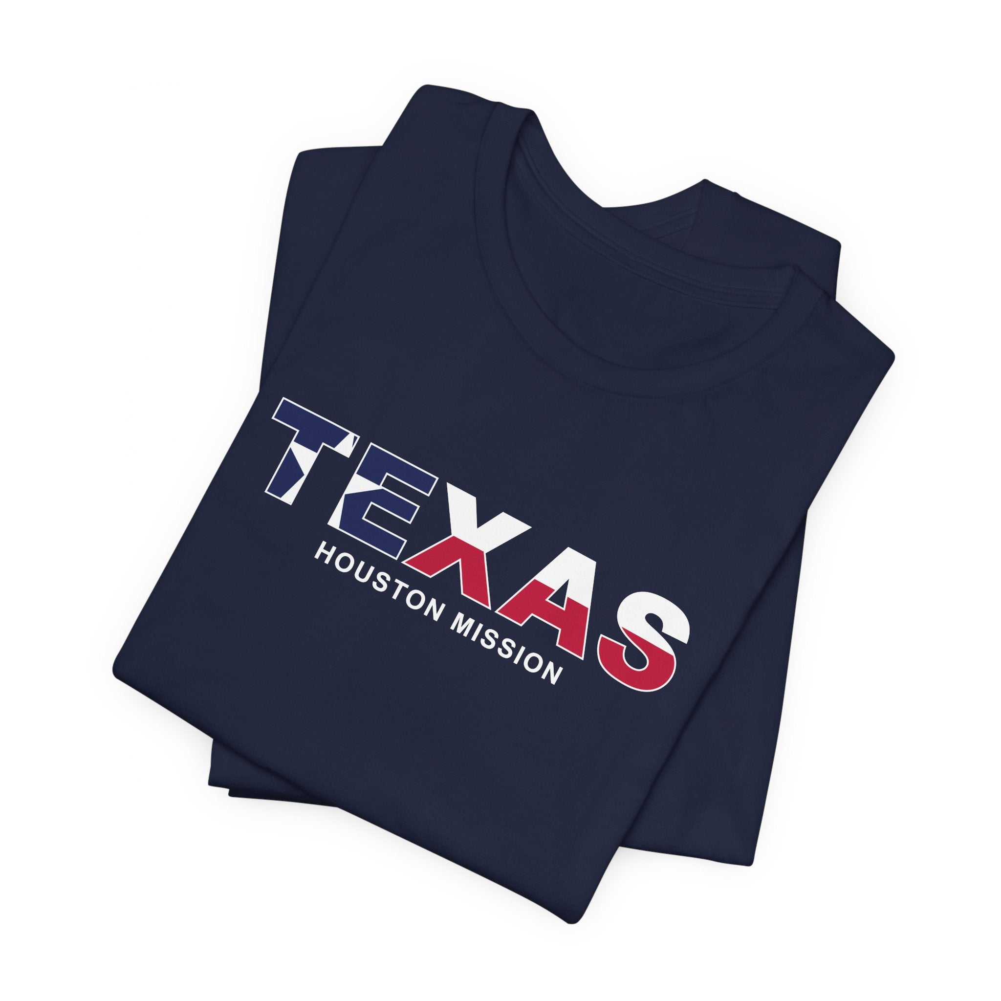 Texas Houston Mission Flag Title T-shirt - Latter-Day Saint LDS Missionary Gift - Book of Mormon