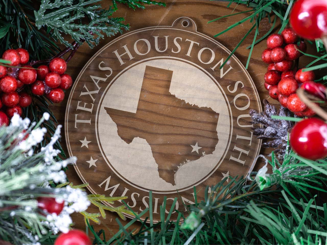 Texas Houston South Mission Christmas Ornament - Latter-Day Saint LDS Missionary Gift - Book of Mormon