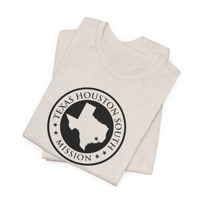 Texas Houston South Mission Circular Monochrome Logo T-Shirt - Latter-Day Saint LDS Missionary Gift - Book of Mormon