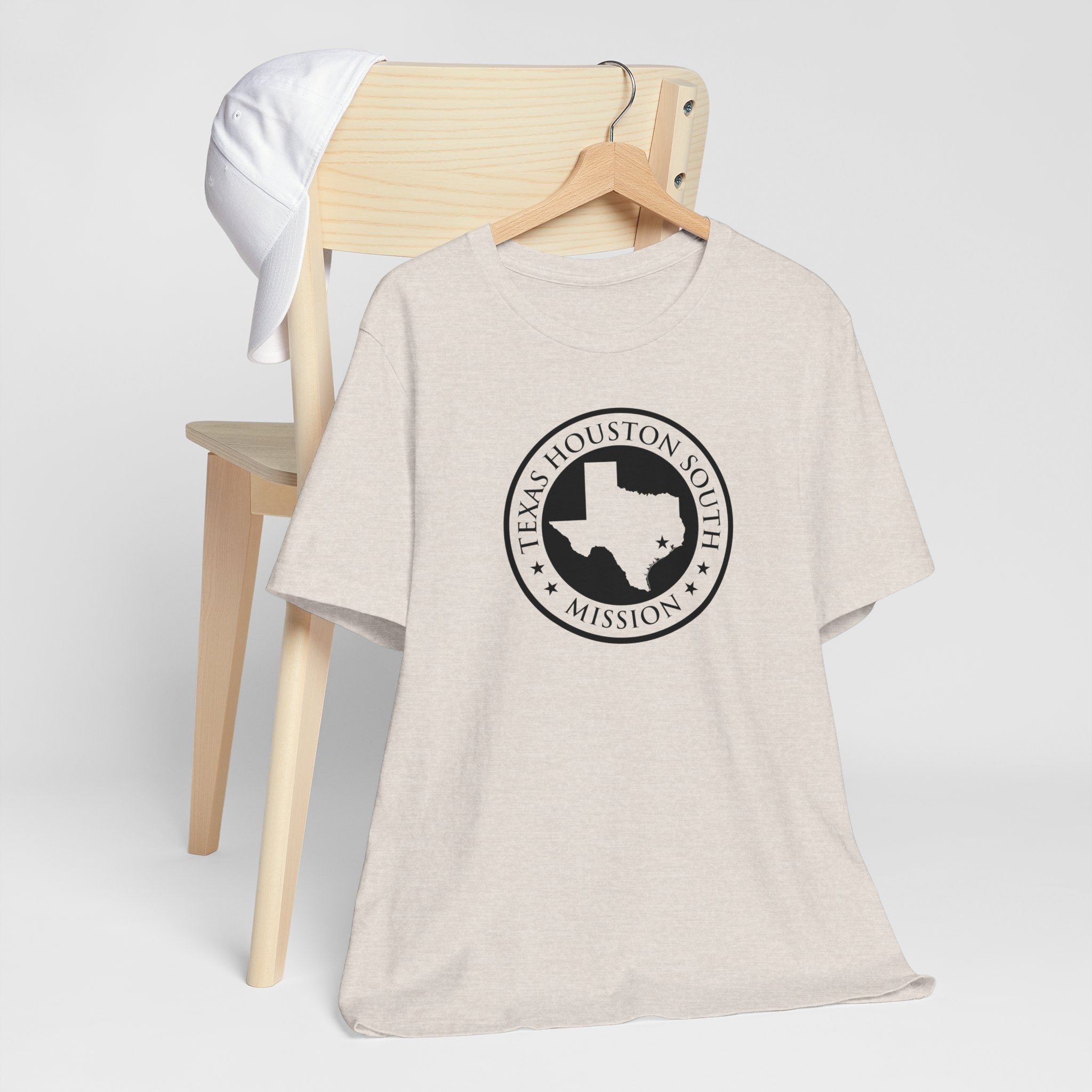 Texas Houston South Mission Circular Monochrome Logo T-Shirt - Latter-Day Saint LDS Missionary Gift - Book of Mormon