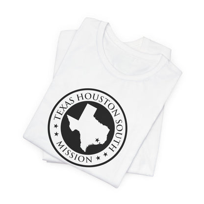 Texas Houston South Mission Circular Monochrome Logo T-Shirt - Latter-Day Saint LDS Missionary Gift - Book of Mormon