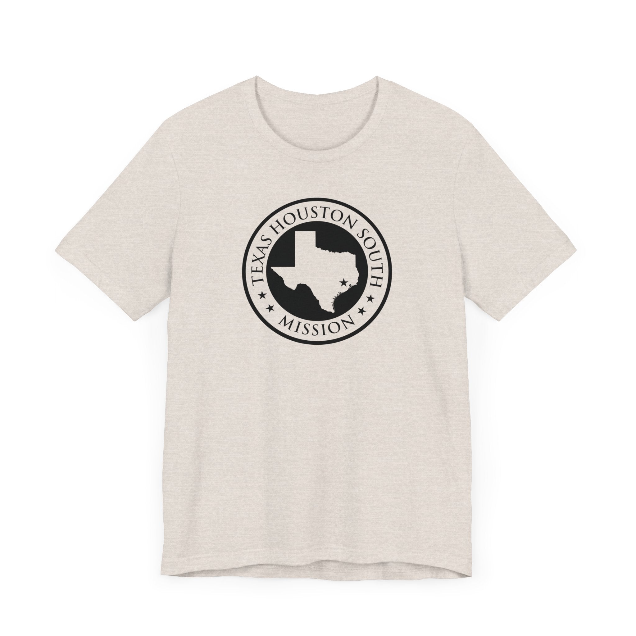 Texas Houston South Mission Circular Monochrome Logo T-Shirt - Latter-Day Saint LDS Missionary Gift - Book of Mormon