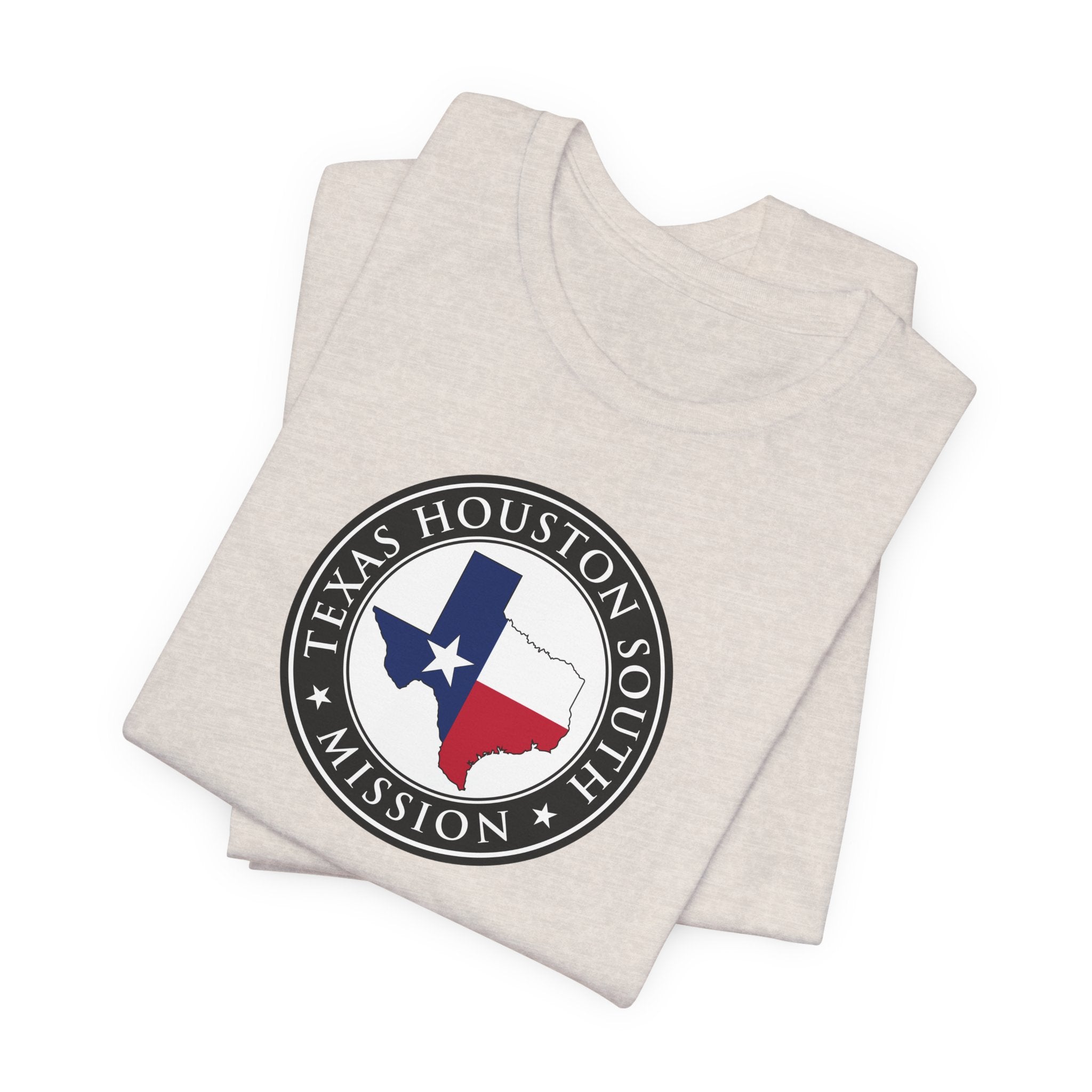 Texas Houston South Mission State Flag Logo (Black Border) T-shirt - Latter-Day Saint LDS Missionary Gift - Book of Mormon