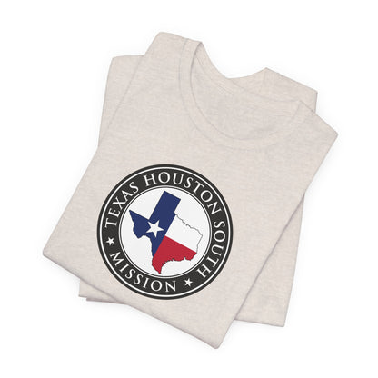 Texas Houston South Mission State Flag Logo (Black Border) T-shirt - Latter-Day Saint LDS Missionary Gift - Book of Mormon