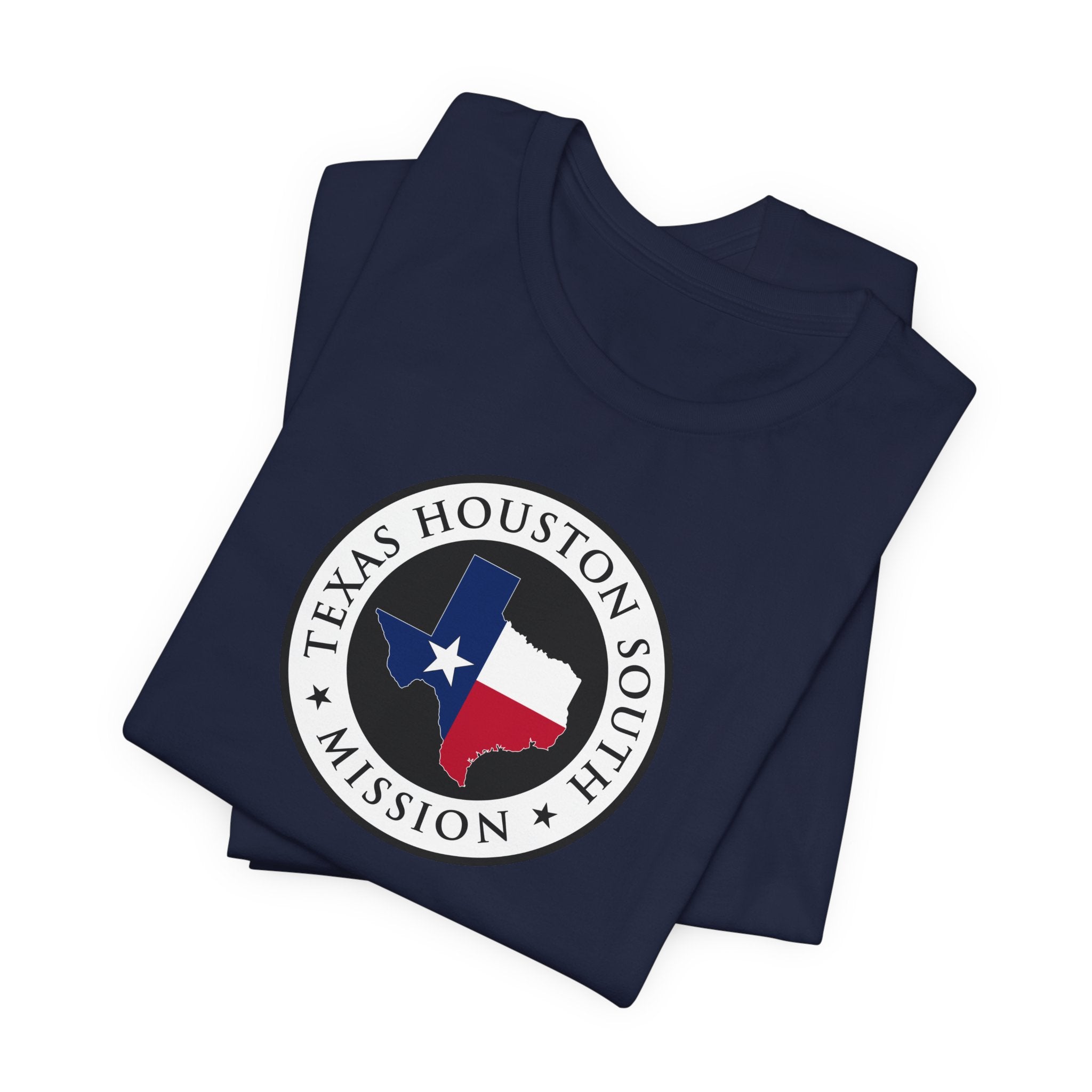 Texas Houston South Mission State Flag Logo (White Border) T-shirt - Latter-Day Saint LDS Missionary Gift - Book of Mormon