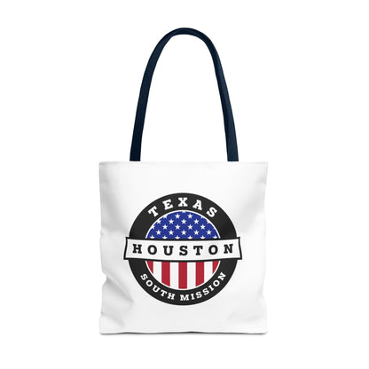 Texas Houston South Mission USA Flag Logo Tote Bag White - Latter-Day Saint LDS Missionary Gift - Book of Mormon