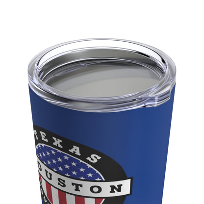 Texas Houston South Mission USA Flag Logo Tumbler 20oz Blue - Latter-Day Saint LDS Missionary Gift - Book of Mormon