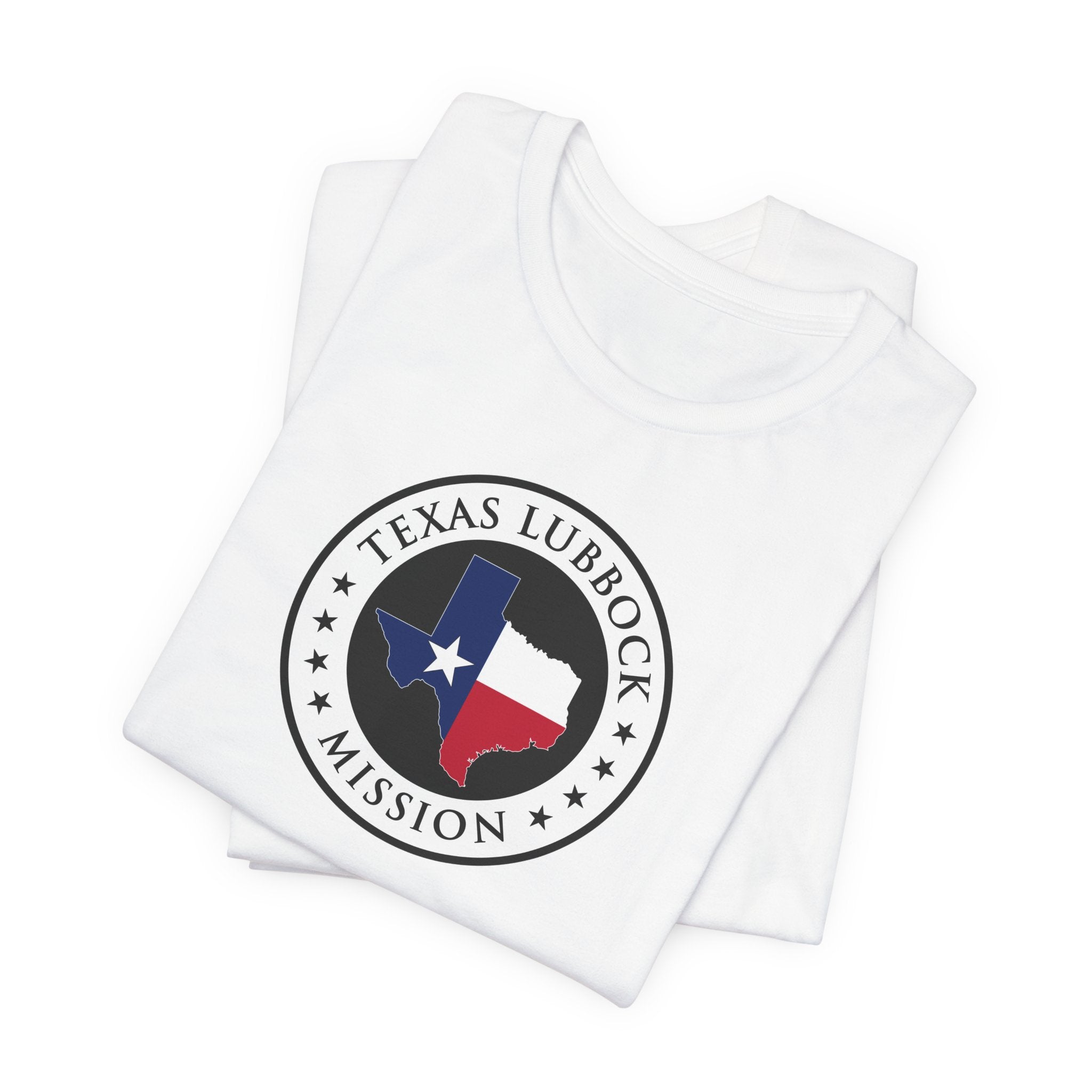 Texas Lubbock Mission State Flag Logo (White Border) T-shirt - Latter-Day Saint LDS Missionary Gift - Book of Mormon