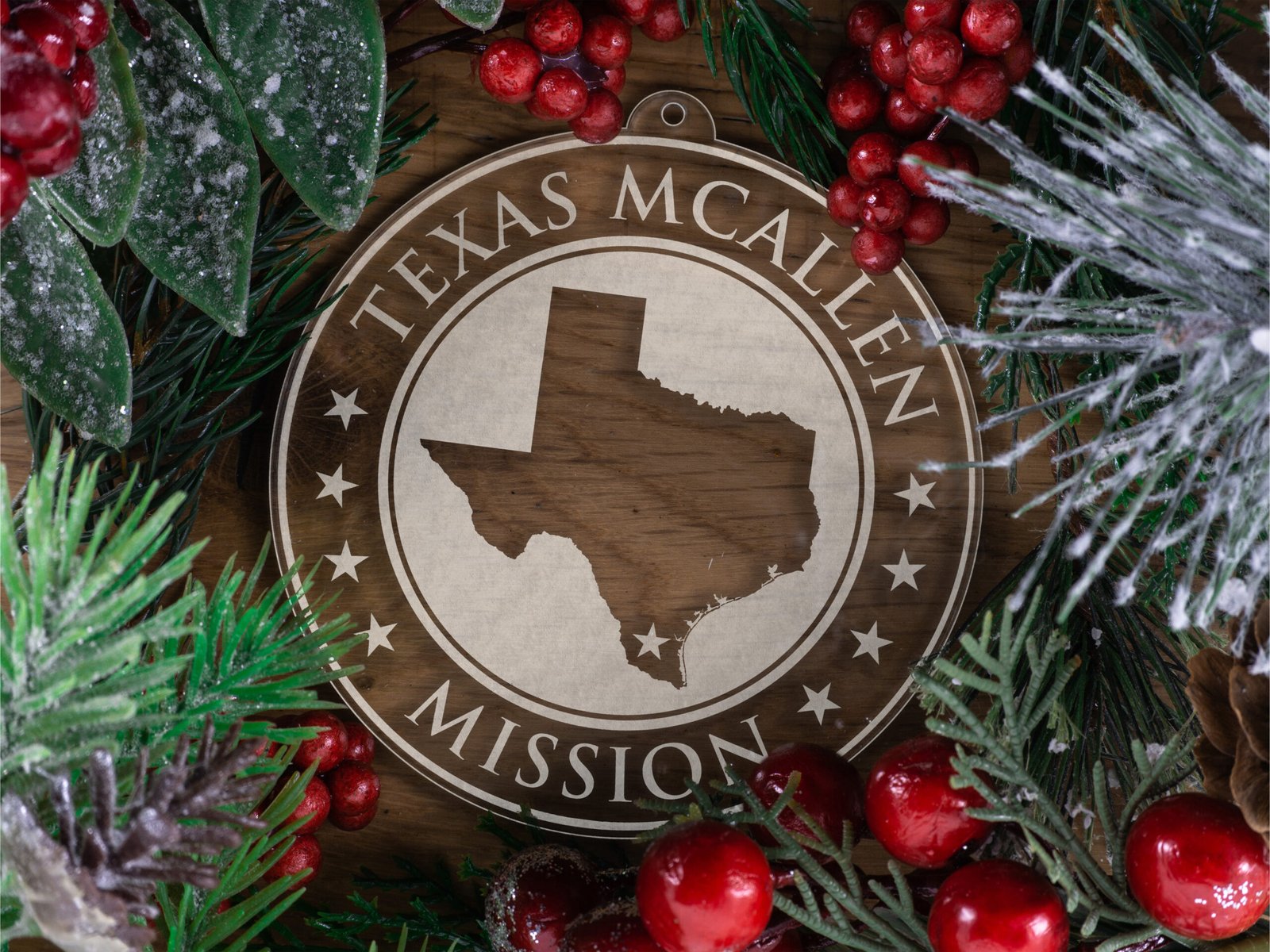 Texas McAllen Mission Christmas Ornament - Latter-Day Saint LDS Missionary Gift - Book of Mormon