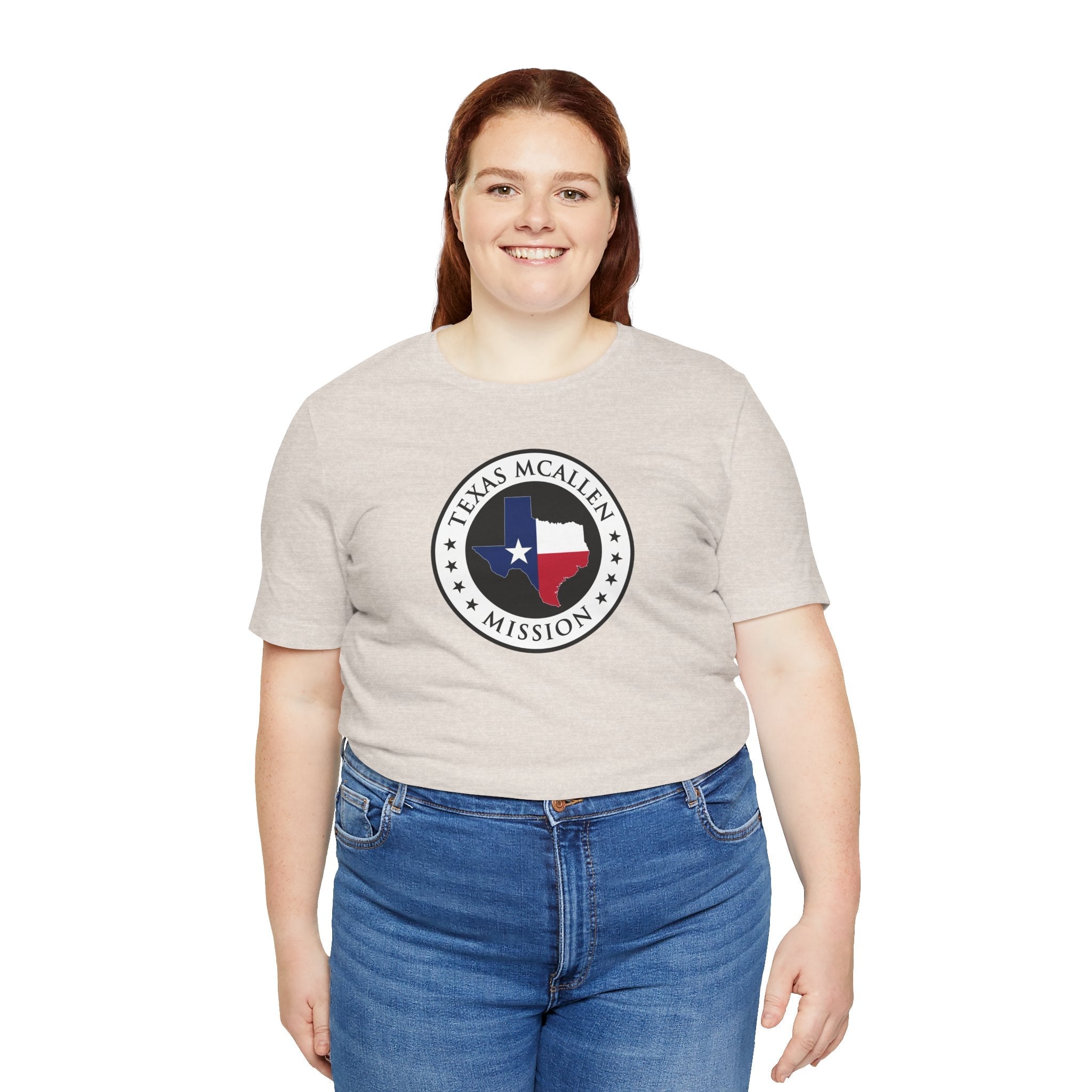 Texas McAllen Mission State Flag Logo (White Border) T-shirt - Latter-Day Saint LDS Missionary Gift - Book of Mormon