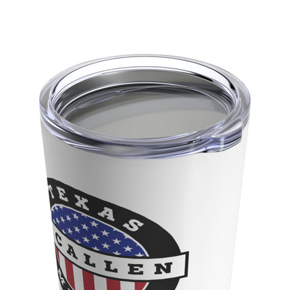 Texas McAllen Mission USA Flag Logo Tumbler 20oz White - Latter-Day Saint LDS Missionary Gift - Book of Mormon