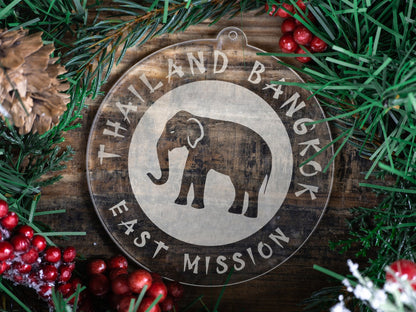 LDS Thailand Bangkok East Mission Christmas Ornament with Christmas Decorations
