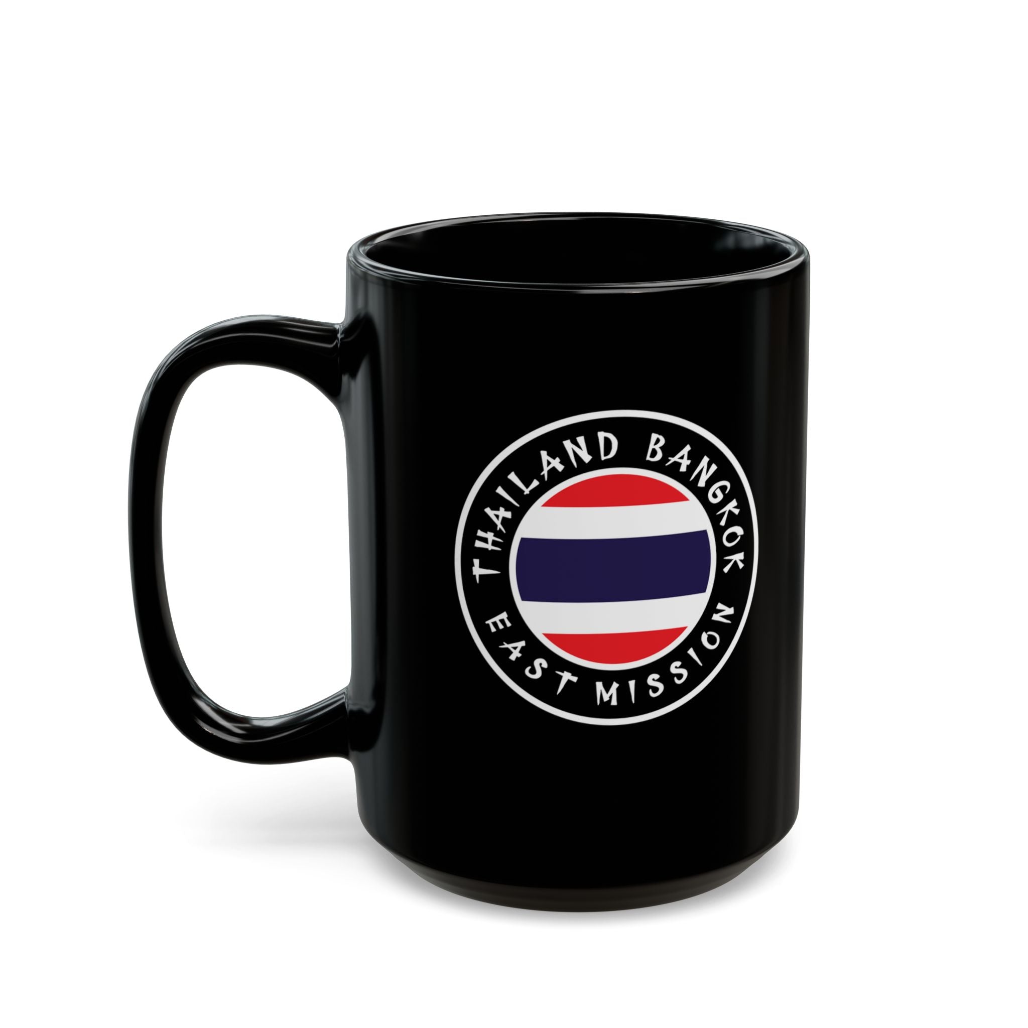 Thailand Bangkok East Mission Circular Flag Black Ceramic Mug - Latter-Day Saint LDS Missionary Gift - Book of Mormon