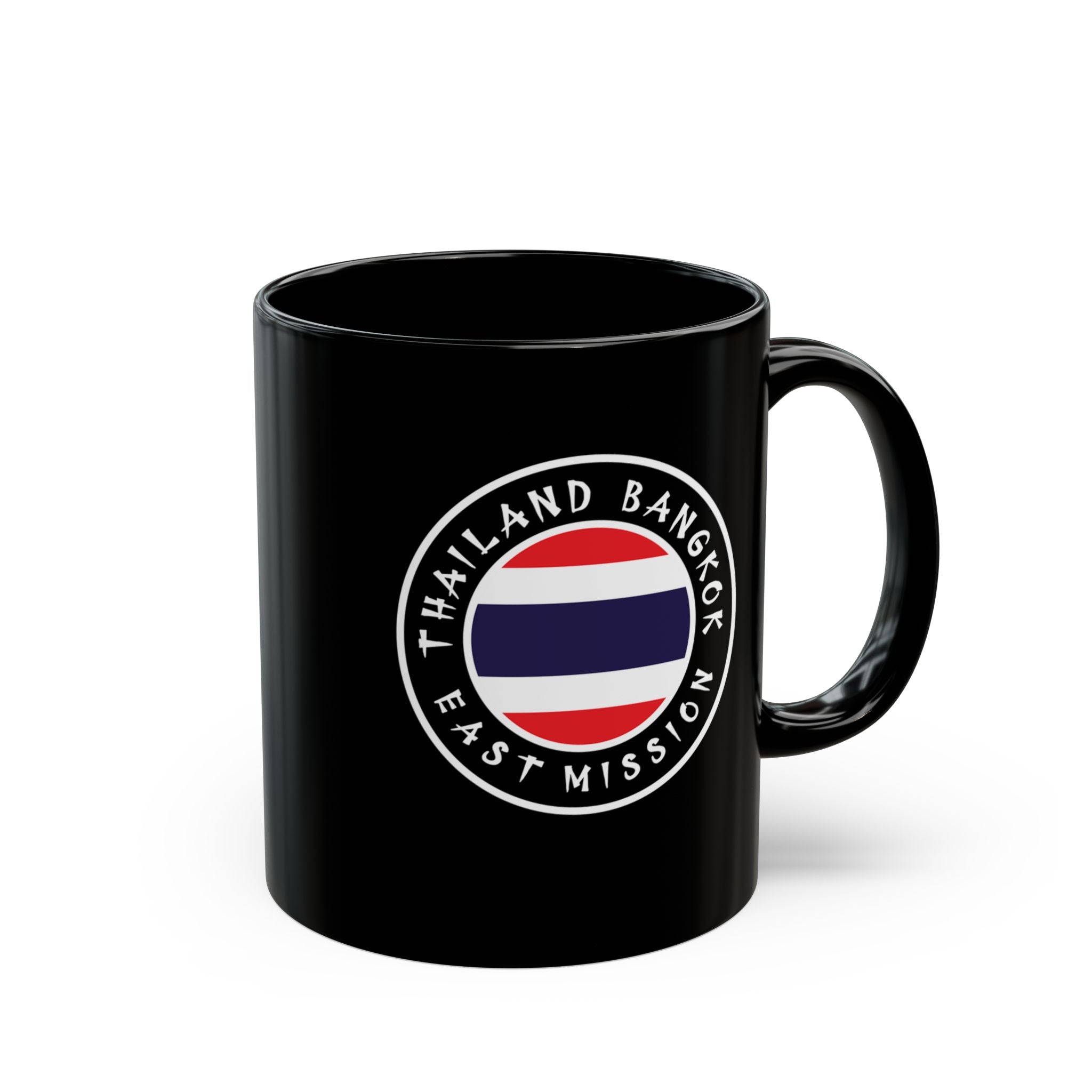 Thailand Bangkok East Mission Circular Flag Black Ceramic Mug - Latter-Day Saint LDS Missionary Gift - Book of Mormon