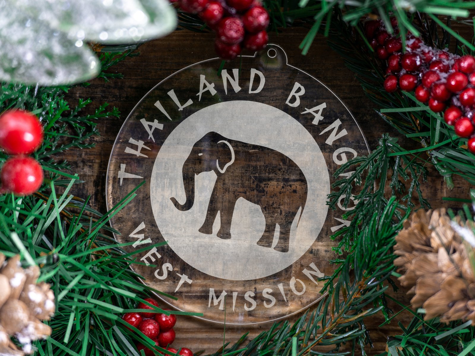 LDS Thailand Bangkok West Mission Christmas Ornament with Christmas Decorations