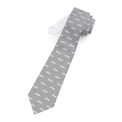 The Hague Netherlands Temple Patterned Neck Tie for Elders (Grey) - Mission Wishlist - LDS Missionary Gift Store
