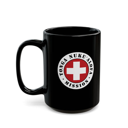 Tonga Nukualofa Mission Circular Flag Black Ceramic Mug - Latter-Day Saint LDS Missionary Gift - Book of Mormon