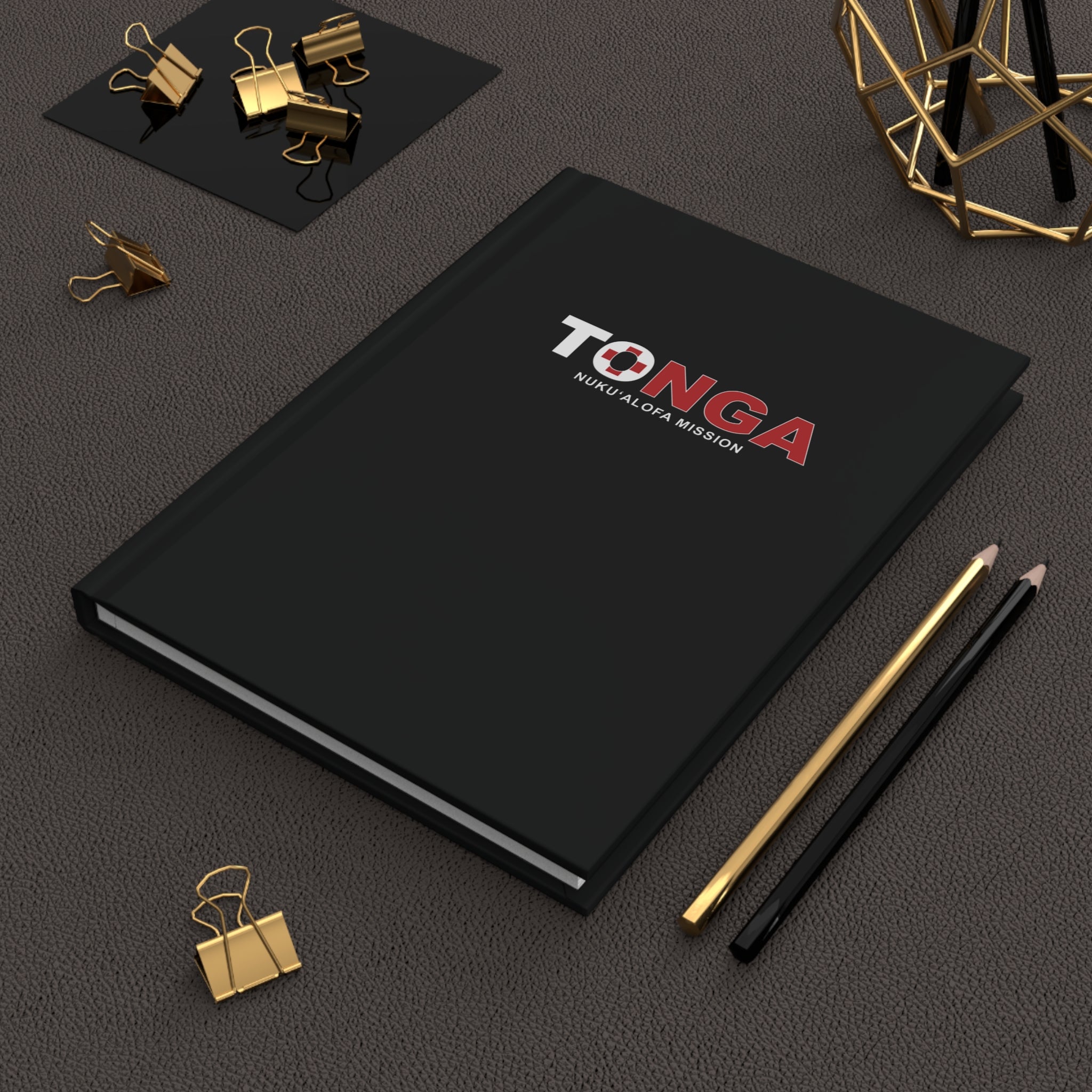 Tonga Nukualofa Mission Flag Title Black Hardcover Journal Matte - Latter-Day Saint LDS Missionary Gift - Book of Mormon