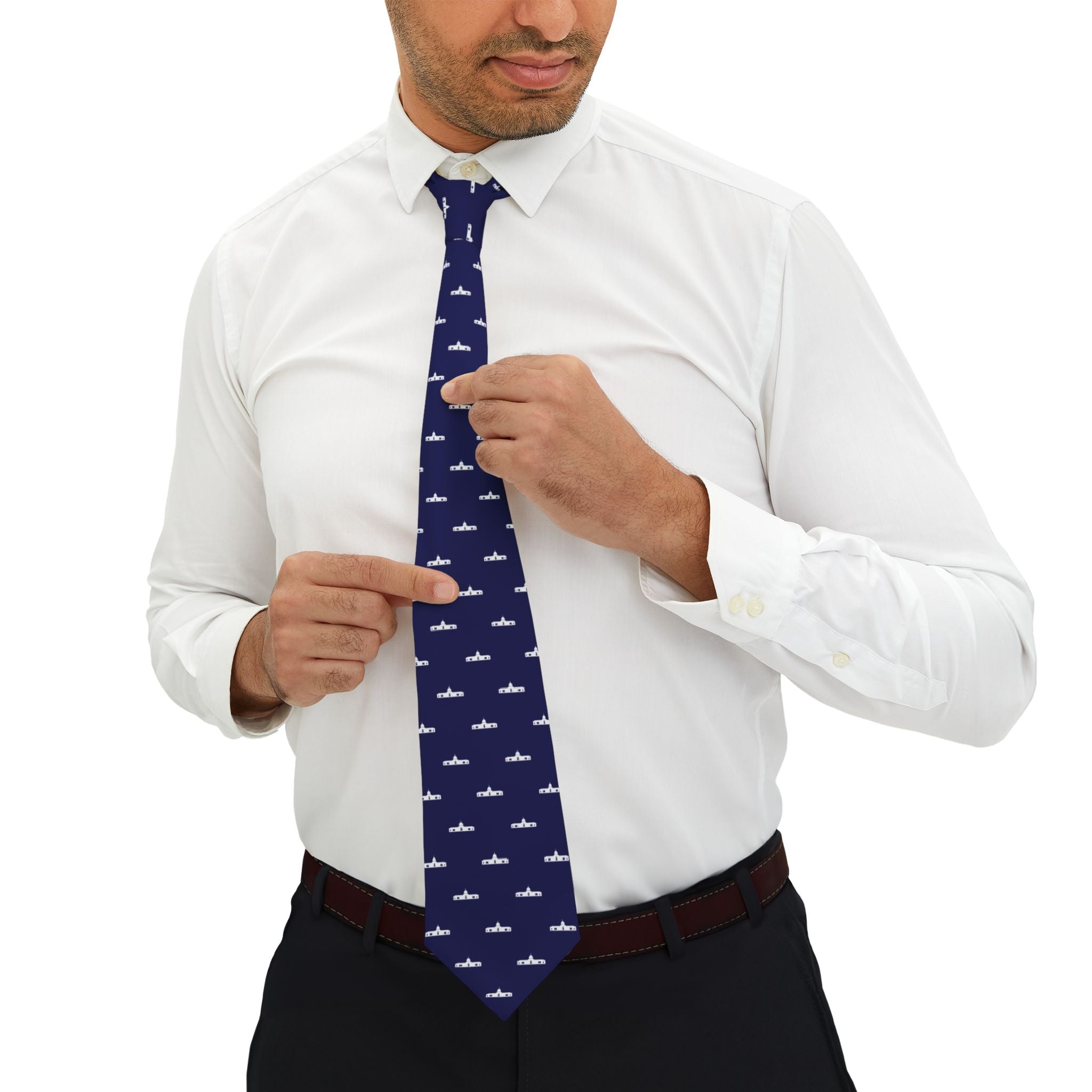 Tucson Arizona Temple Patterned Neck Tie for Elders (Blue) - Mission Wishlist - LDS Missionary Gift Store
