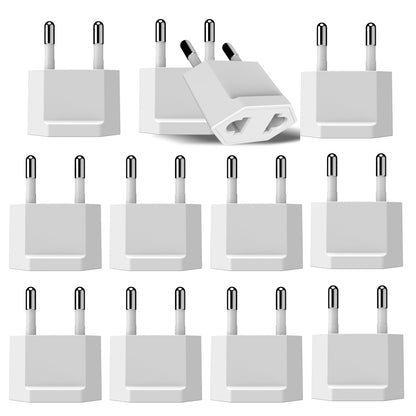 USA / N. America to Europe Travel Adapter - Non-Grounded (UP-12AE, 12 Pack)