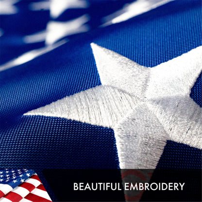 American Flag 210D Embroidered Polyester 3x5 Ft - Double Sided