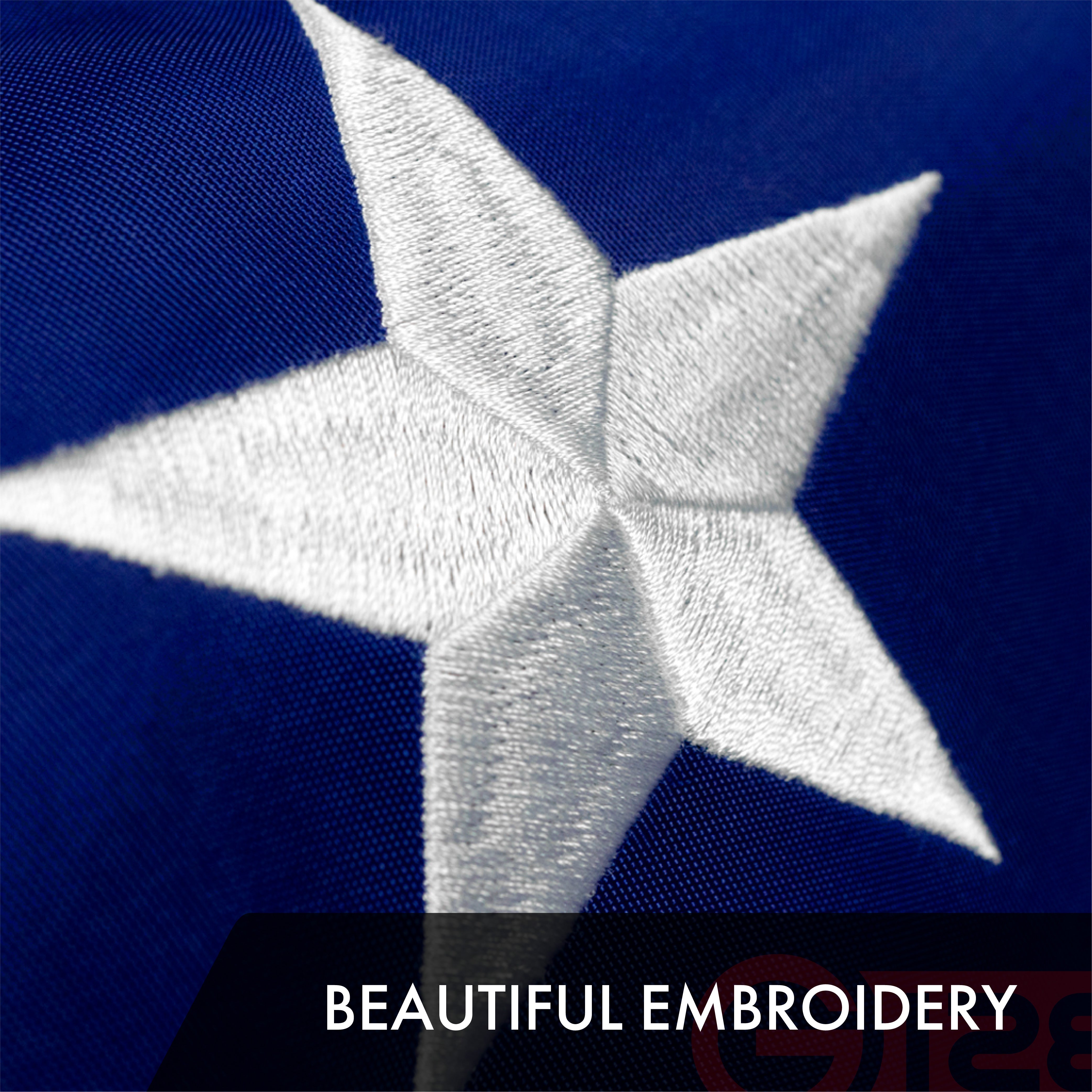 American Flag 300D Embroidered Polyester 8x12 Ft
