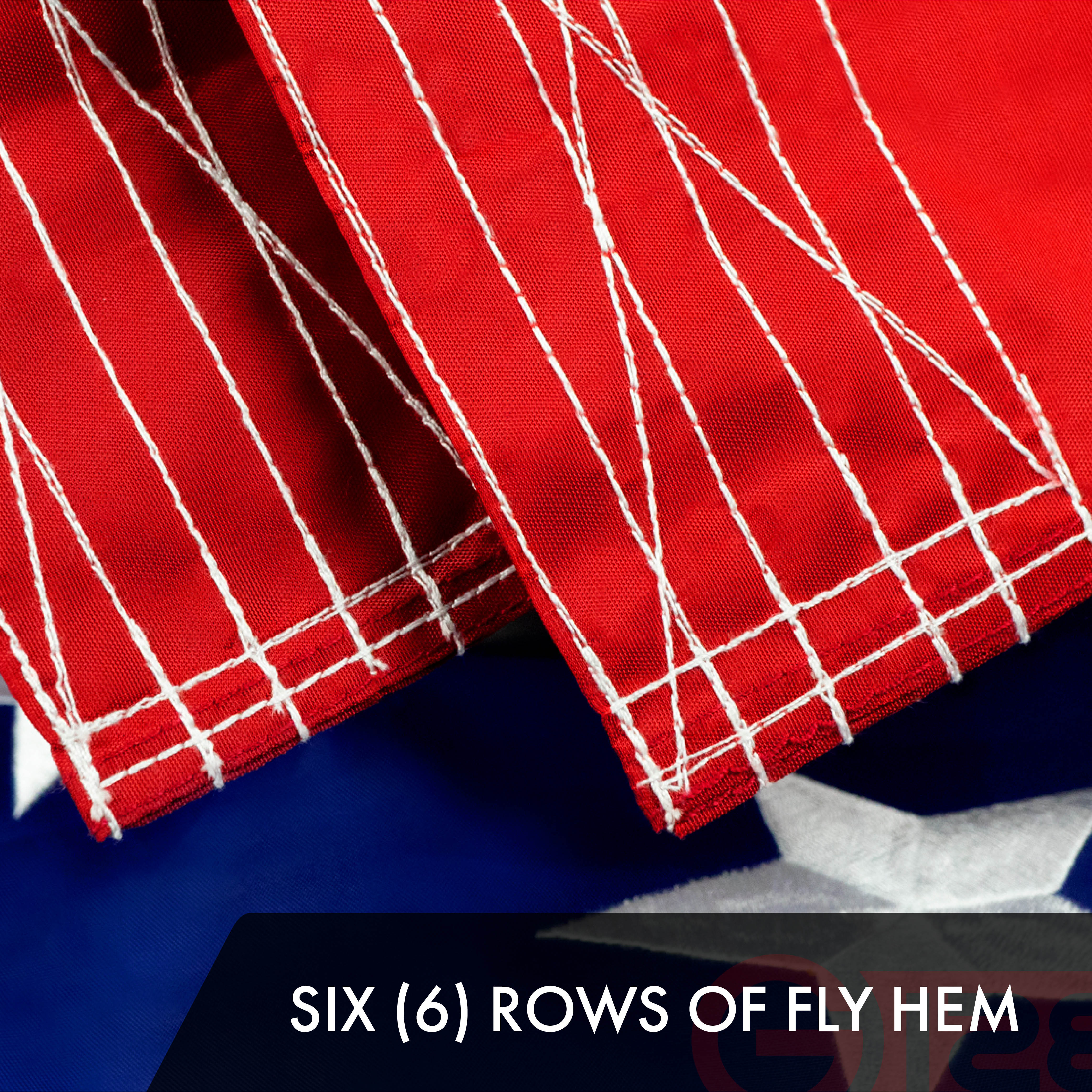 American Flag 300D Embroidered Polyester 8x12 Ft
