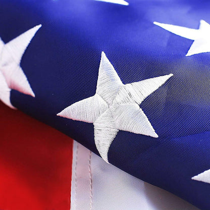 G128 - American USA US Flag 3x5 ft Deluxe Embroidered Stars Sewn Stripes Brass Grommets Durable Indoor Outdoor Use