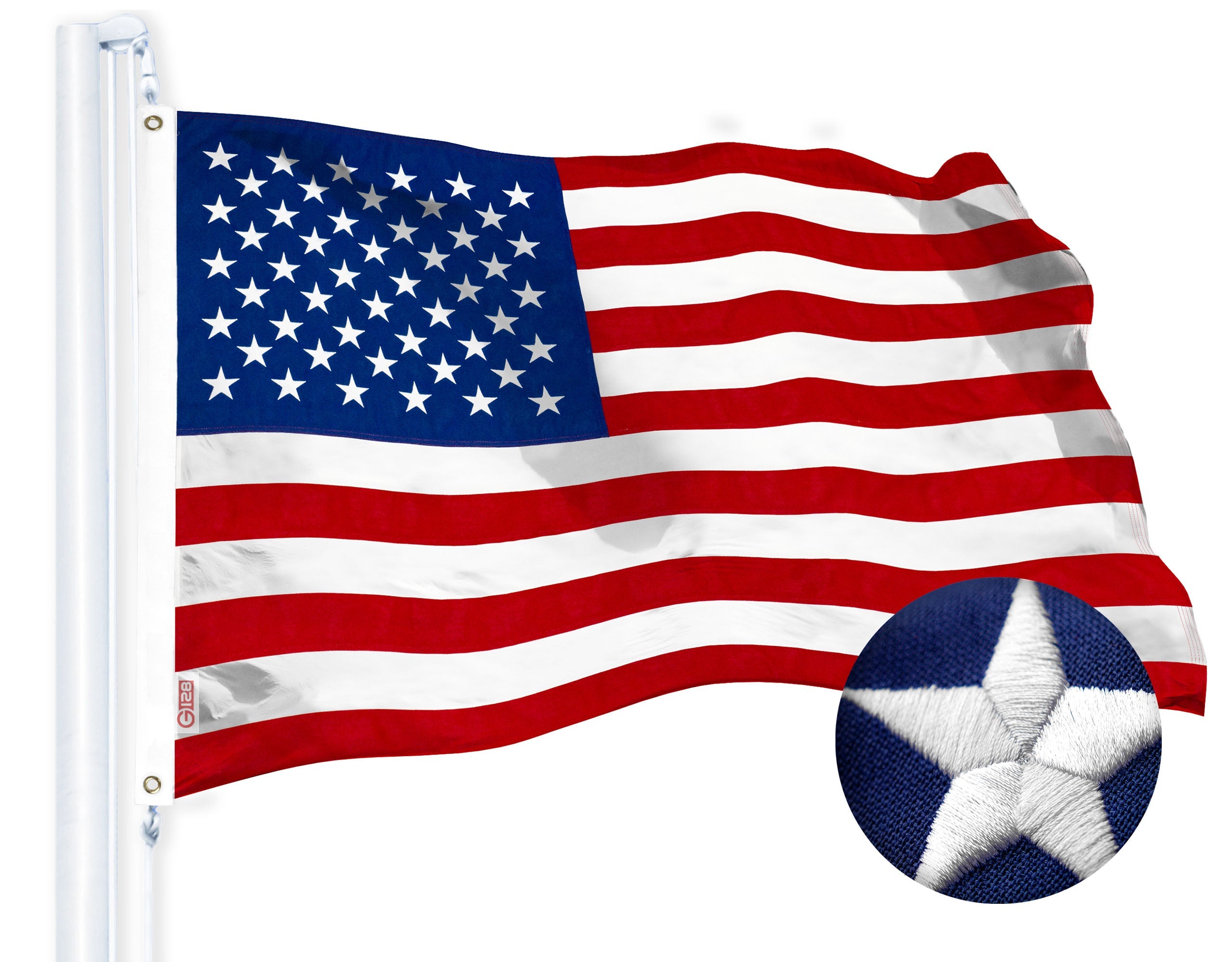 American Flag 220GSM Embroidered Spun Polyester 2x3 Ft