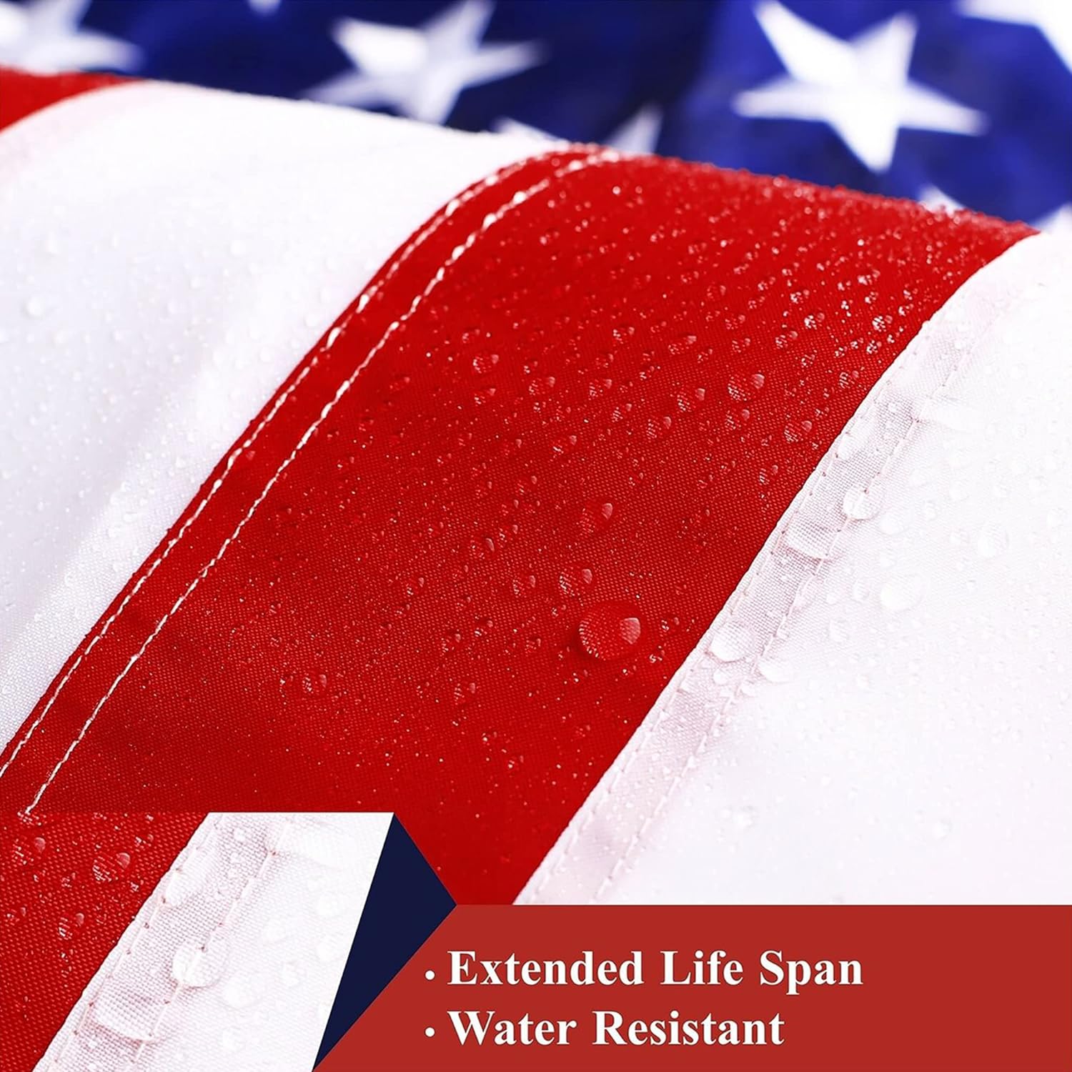 G128 - American USA US Flag 3x5 ft Deluxe Embroidered Stars Sewn Stripes Brass Grommets Durable Indoor Outdoor Use