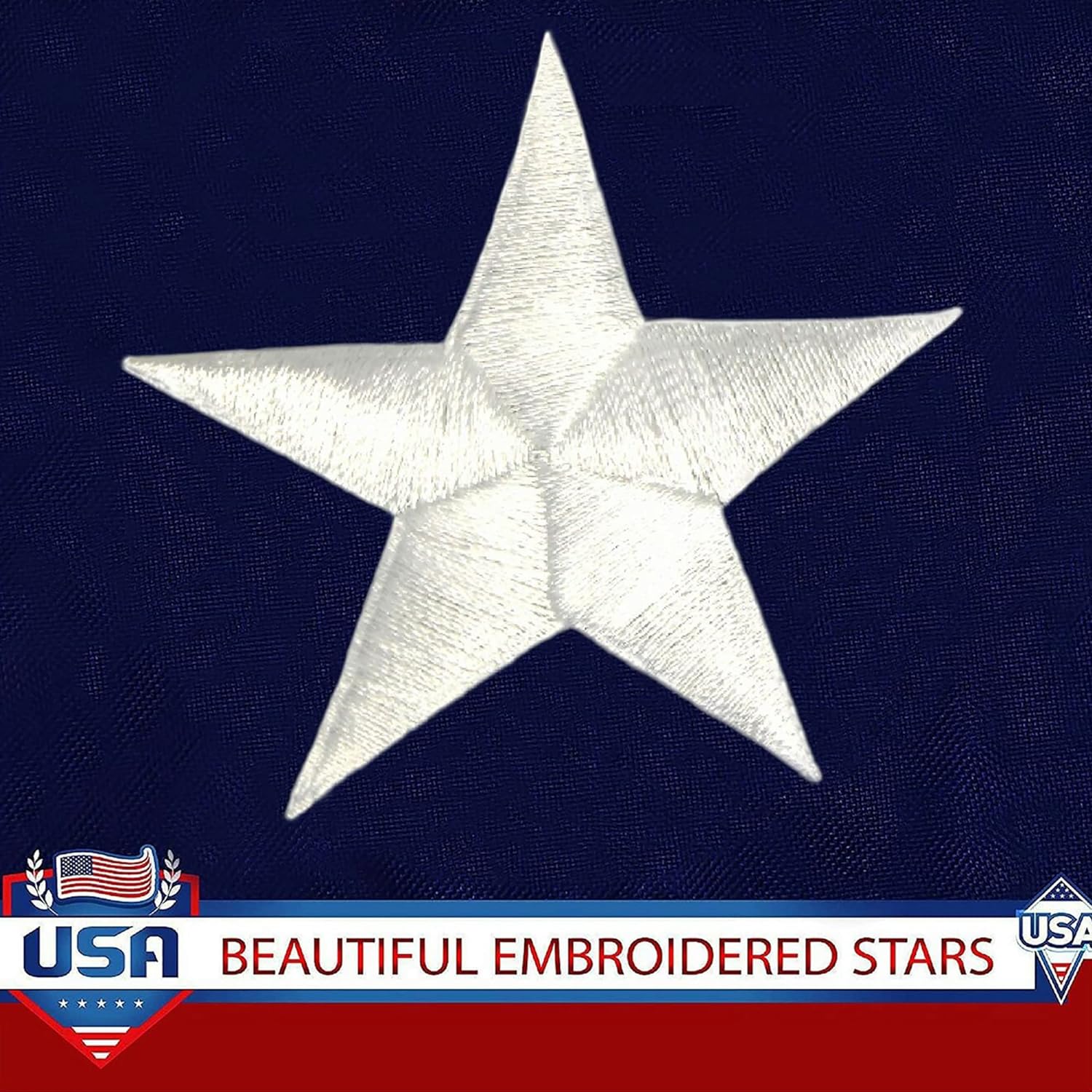 G128 - American USA US Flag 3x5 ft Deluxe Embroidered Stars Sewn Stripes Brass Grommets Durable Indoor Outdoor Use
