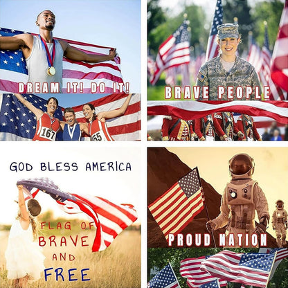 G128 - American USA US Flag 3x5 ft Deluxe Embroidered Stars Sewn Stripes Brass Grommets Durable Indoor Outdoor Use