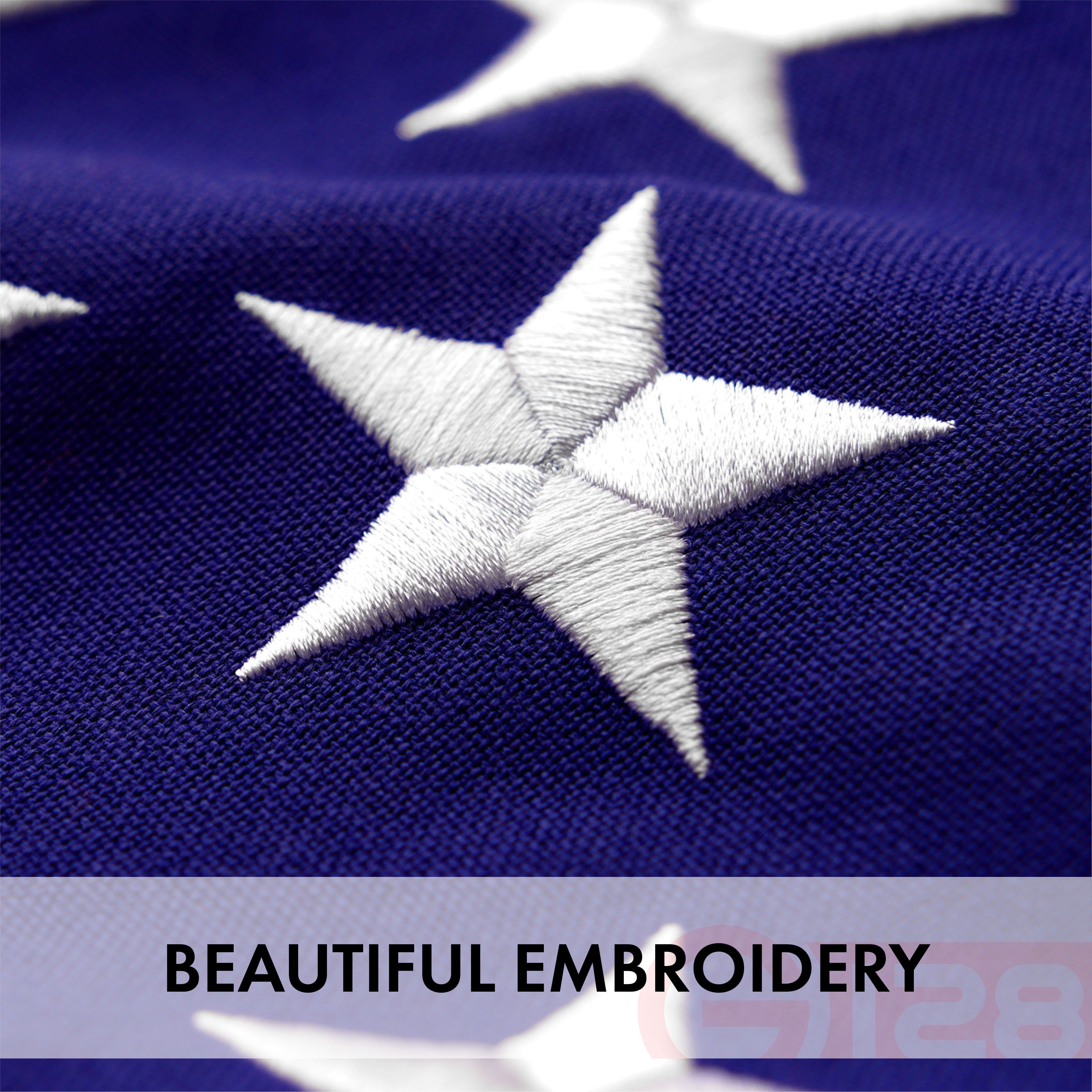 American Flag 220GSM Embroidered Spun Polyester 2.5x4 Ft