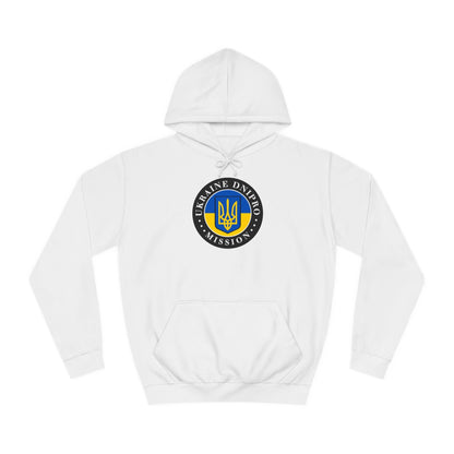 Ukraine Dnipro Mission Flag Logo (Black Border) College Hoodie - Mission Wishlist - LDS Missionary Gift Store