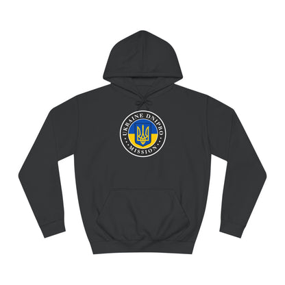 Ukraine Dnipro Mission Flag Logo (Black Border) College Hoodie - Mission Wishlist - LDS Missionary Gift Store