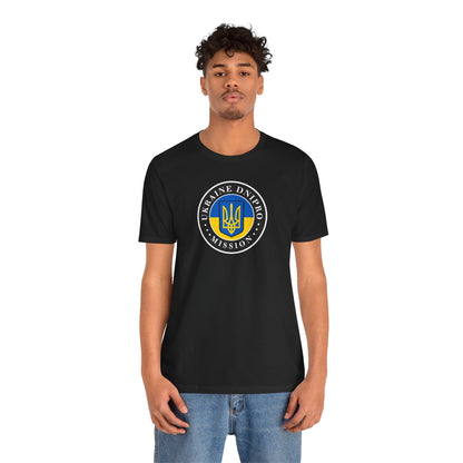 Ukraine Dnipro Mission Flag Logo (Black Border) T-shirt - Mission Wishlist - LDS Missionary Gift Store