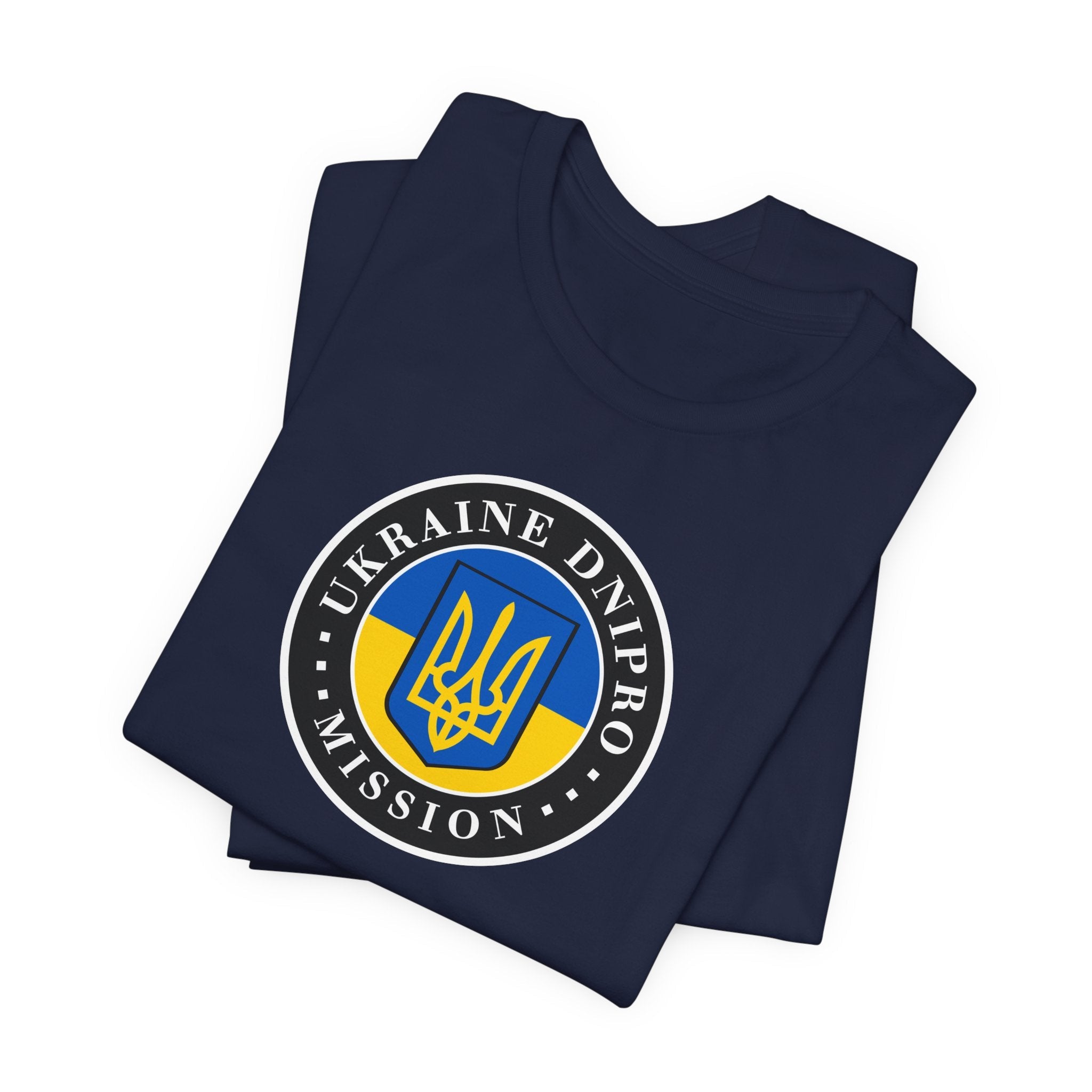 Ukraine Dnipro Mission Flag Logo (Black Border) T-shirt - Mission Wishlist - LDS Missionary Gift Store