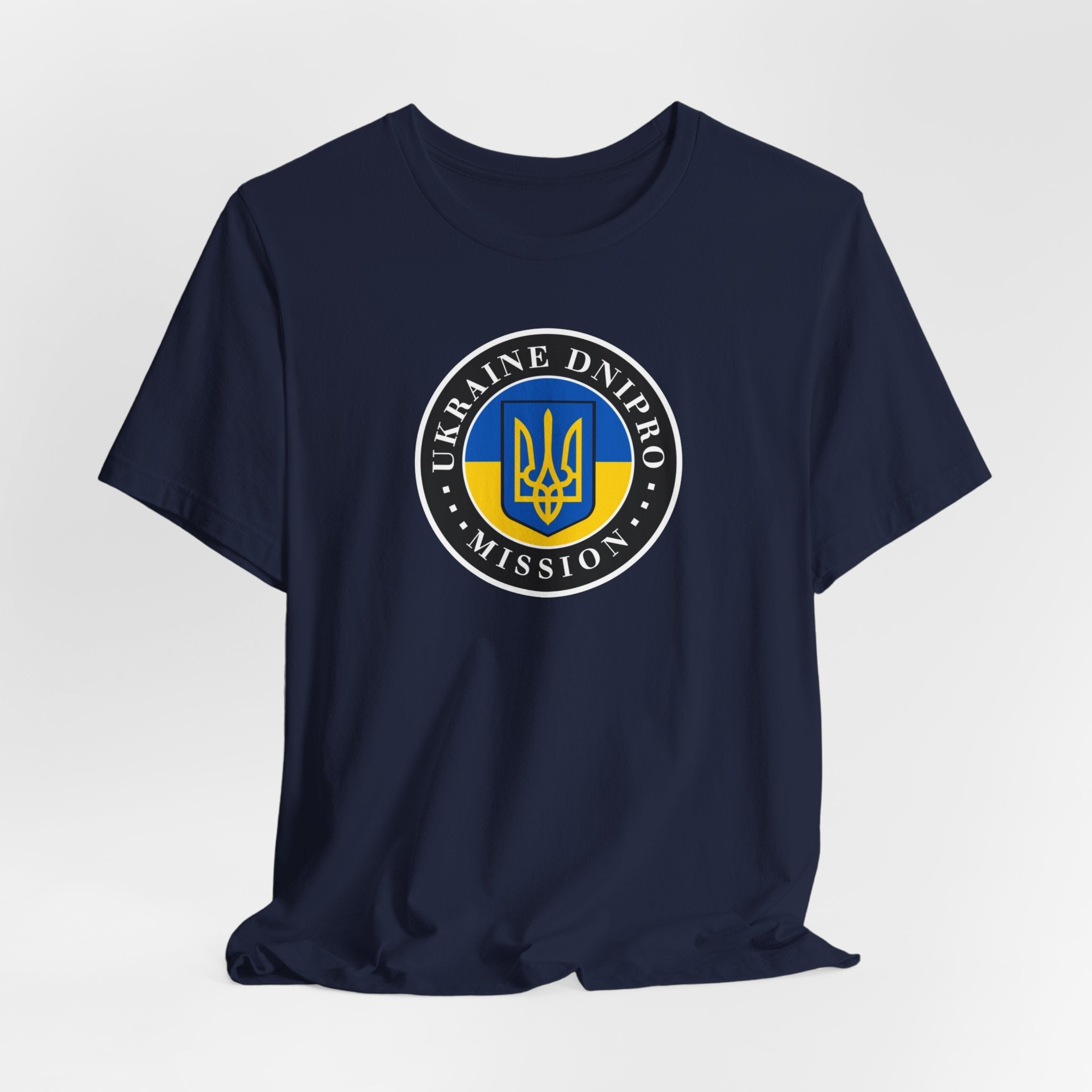 Ukraine Dnipro Mission Flag Logo (Black Border) T-shirt - Mission Wishlist - LDS Missionary Gift Store