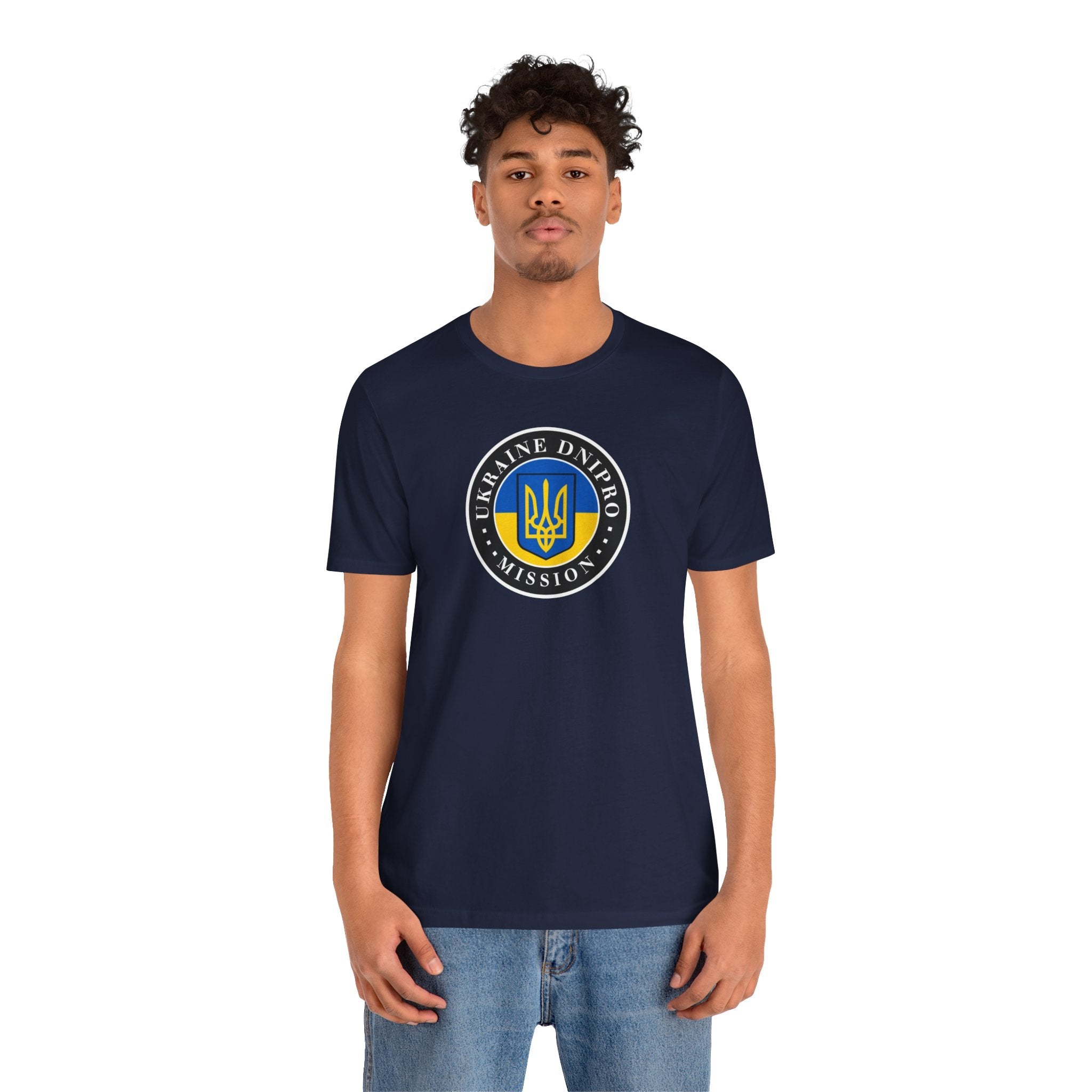 Ukraine Dnipro Mission Flag Logo (Black Border) T-shirt - Mission Wishlist - LDS Missionary Gift Store