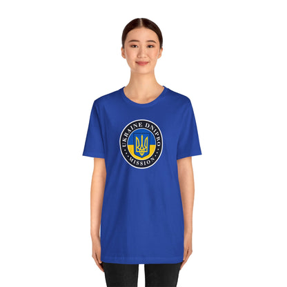 Ukraine Dnipro Mission Flag Logo (Black Border) T-shirt - Mission Wishlist - LDS Missionary Gift Store