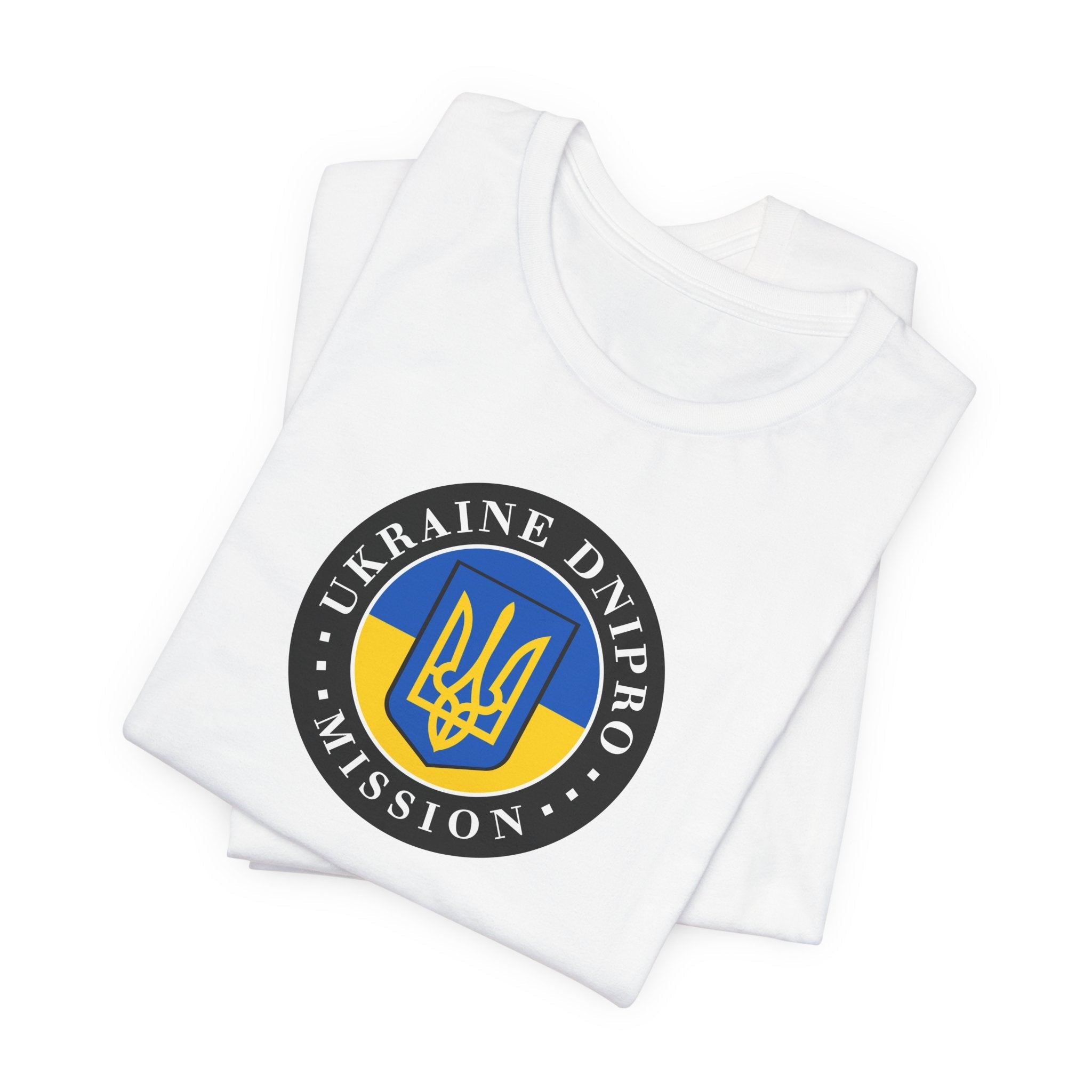 Ukraine Dnipro Mission Flag Logo (Black Border) T-shirt - Mission Wishlist - LDS Missionary Gift Store