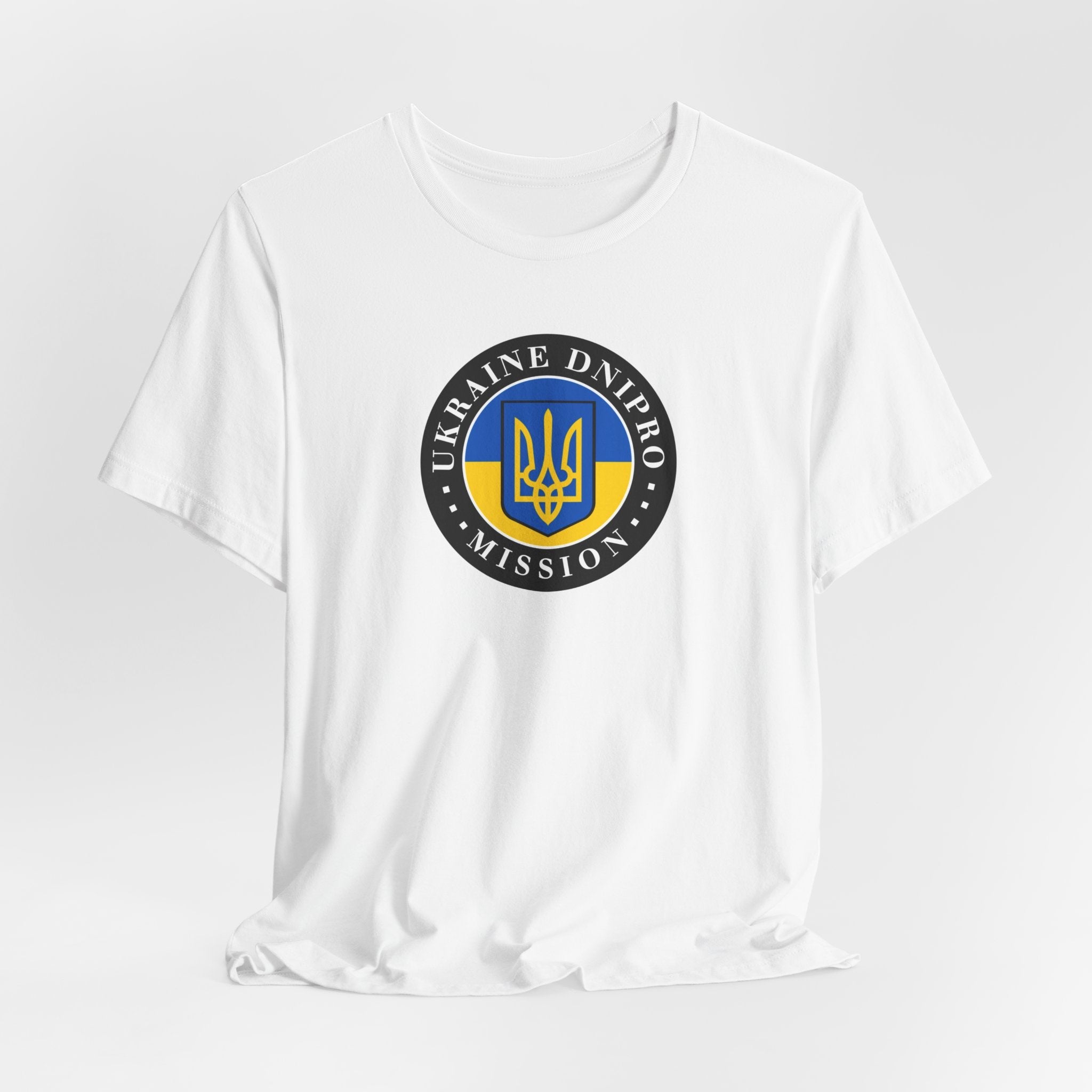Ukraine Dnipro Mission Flag Logo (Black Border) T-shirt - Mission Wishlist - LDS Missionary Gift Store