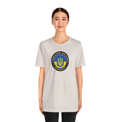 Ukraine Dnipro Mission Flag Logo (Black Border) T-shirt - Mission Wishlist - LDS Missionary Gift Store
