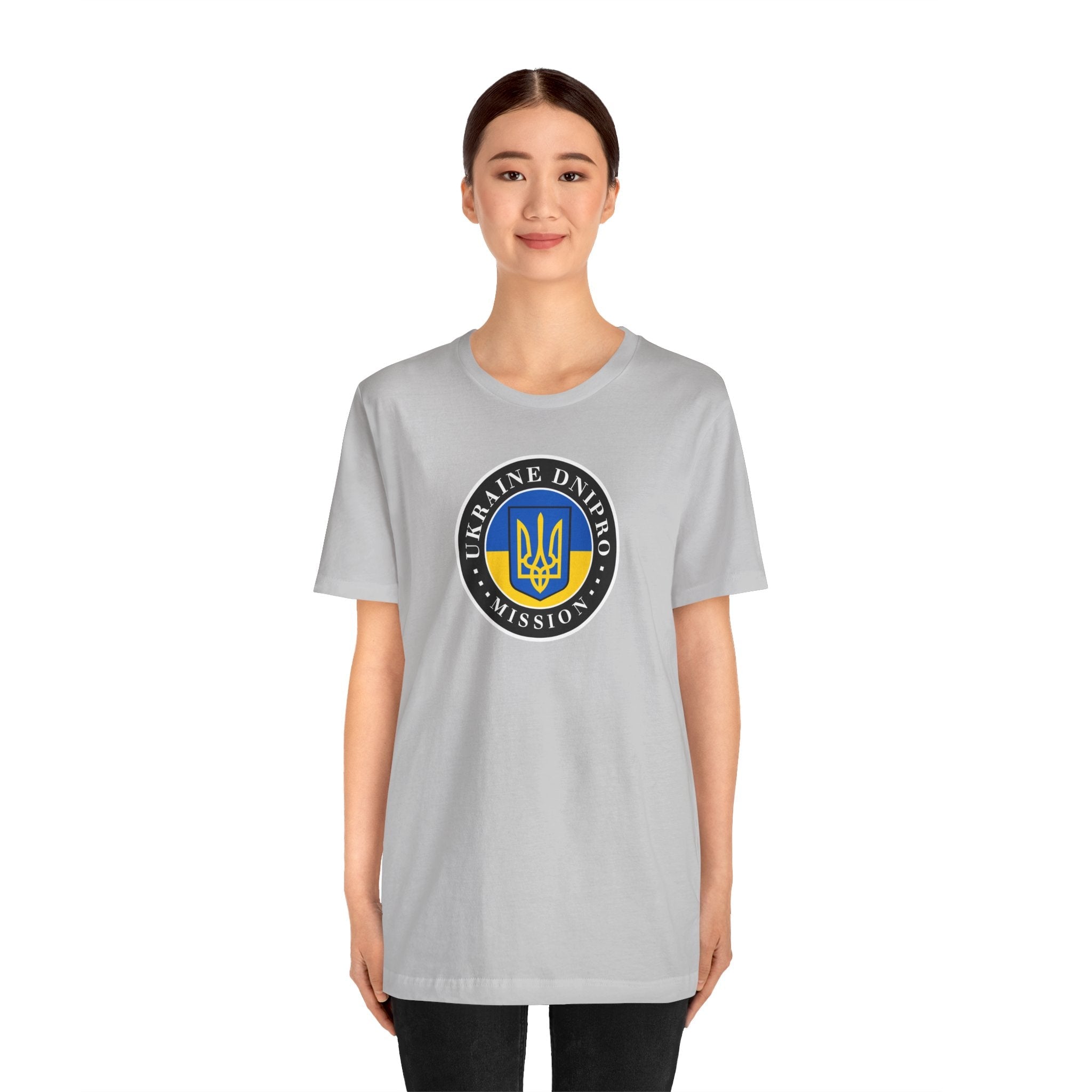 Ukraine Dnipro Mission Flag Logo (Black Border) T-shirt - Mission Wishlist - LDS Missionary Gift Store