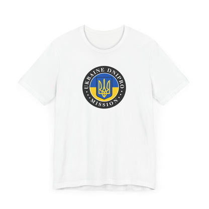 Ukraine Dnipro Mission Flag Logo (Black Border) T-shirt - Mission Wishlist - LDS Missionary Gift Store