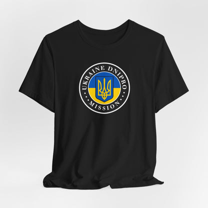 Ukraine Dnipro Mission Flag Logo (Black Border) T-shirt - Mission Wishlist - LDS Missionary Gift Store