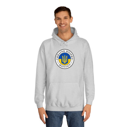 Ukraine Dnipro Mission Flag Logo (White Border) College Hoodie - Latter-Day Saint LDS Missionary Gift - Book of Mormon